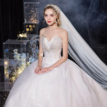 Load image into Gallery viewer, Wedding Dress 2023 New Luxury Strapless Wedding Dress With Train Princess Bling Bling Vestido De Noiva Plus Size
