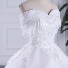 Load image into Gallery viewer, Lace Crystal Beaded Wedding Dresses New Plus Size Off The Shoulder Wedding Gown
