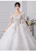 Load image into Gallery viewer, Luxury Short Sleeve With Bow Lace Up Bridal Ball Gown
