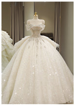 Load image into Gallery viewer, 2023 New Off The Shoulder Wedding Dress Lace Up Luxury Bridal Ball Gown Vestido De Noiva Sweep Large Train Plus Size Made Custom
