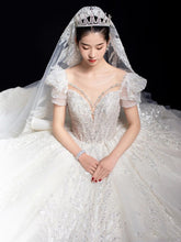 Load image into Gallery viewer, Luxury Off The Shoulder Lace Up Bridal Ball Gown
