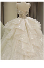 Load image into Gallery viewer, 2023 New Off The Shoulder Wedding Dress Lace Up Luxury Bridal Ball Gown Vestido De Noiva Sweep Large Train Plus Size Made Custom
