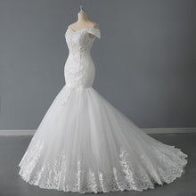 Load image into Gallery viewer, Mermaid Off The Shoulder Sexy Lace Mermaid Bridal Dresses
