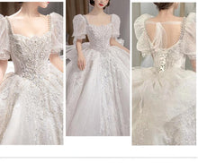 Load image into Gallery viewer, Luxury Wedding Dresses Shiny Big Beading Ball Gown With Long Train Bridal Dress Custom Made Plus Size Vestido De Noiva
