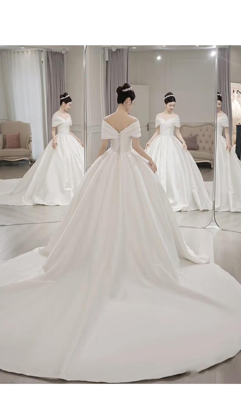 Simple Satin Wedding Dress Bridal Ball Gown