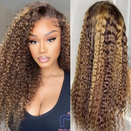Curly Wig 4/27 Highlight 13x6 Lace Frontal Wig Human Hair