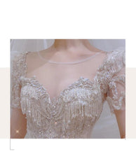 Load image into Gallery viewer, Luxury Vintage Shiny Long Train Big Beading Ball Gown
