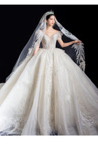 Load image into Gallery viewer, Luxury Off The Shoulder Lace Up Bridal Ball Gown
