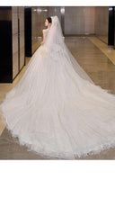 Load image into Gallery viewer, Luxury Glittery Long Sleeve Lace Up Bridal Dress
