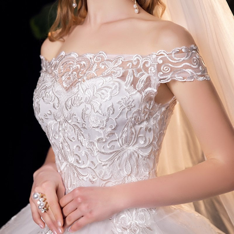 Wedding Dress Applique Plus Size Embroidery 2023 New Long Train Sweetheart Bride Dress