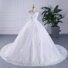 Load image into Gallery viewer, Lace Crystal Beaded Wedding Dresses New Plus Size Off The Shoulder Wedding Gown
