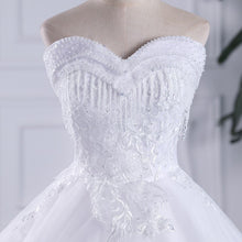 Load image into Gallery viewer, Lace Crystal Beaded Wedding Dresses New Plus Size Off The Shoulder Wedding Gown
