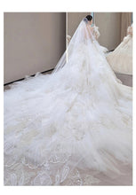 Load image into Gallery viewer, Luxury Wedding Dress Lace Embroidery Backless Sweep Train Custom Made
