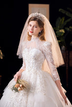 Load image into Gallery viewer, Luxury Long Sleeve Beading High Waist Wedding Gowns
