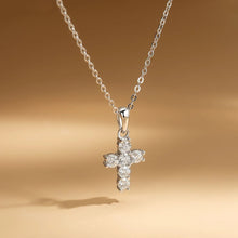 Load image into Gallery viewer, 0.6CT Real Moissanite Cross Pendant Necklace 100% 925 Sterling Silver Chain
