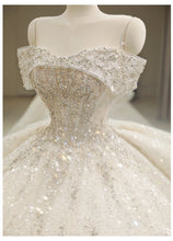 Load image into Gallery viewer, 2023 New Off The Shoulder Wedding Dress Lace Up Luxury Bridal Ball Gown Vestido De Noiva Sweep Large Train Plus Size Made Custom
