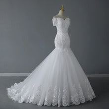 Load image into Gallery viewer, Vintage Off The Shoulder Mermaid Wedding Dress Shining Sequins Lace
