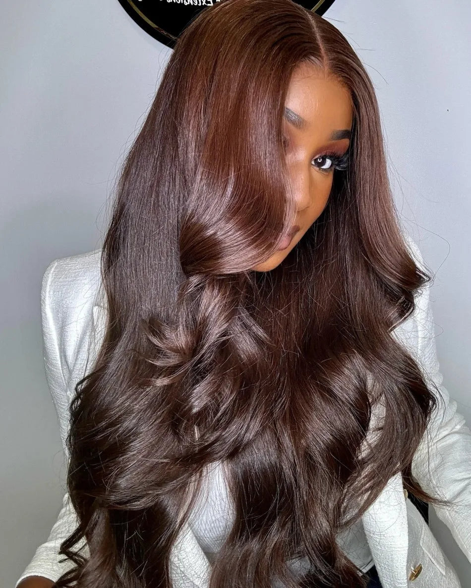 Chocolate Brown Lace Front Wig Body Wave 13x6 Hd Lace Frontal Wig