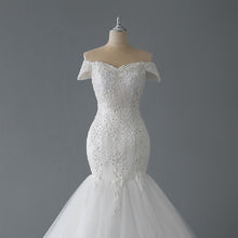 Load image into Gallery viewer, Mermaid Off The Shoulder Sexy Lace Mermaid Bridal Dresses
