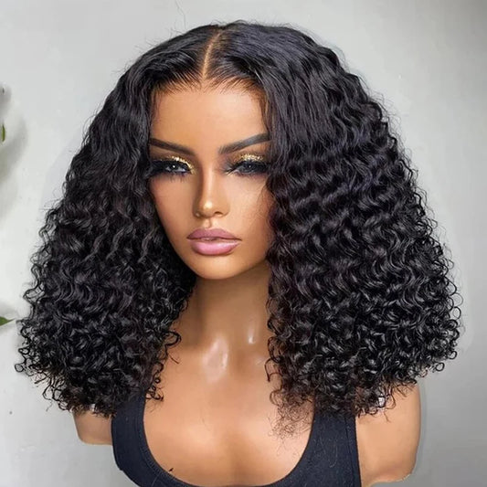 Pre Cut No Glue Water Wave 13x4 Bob Wigs Curly 7x5 Glueless Wig Human Hair Ready To Go