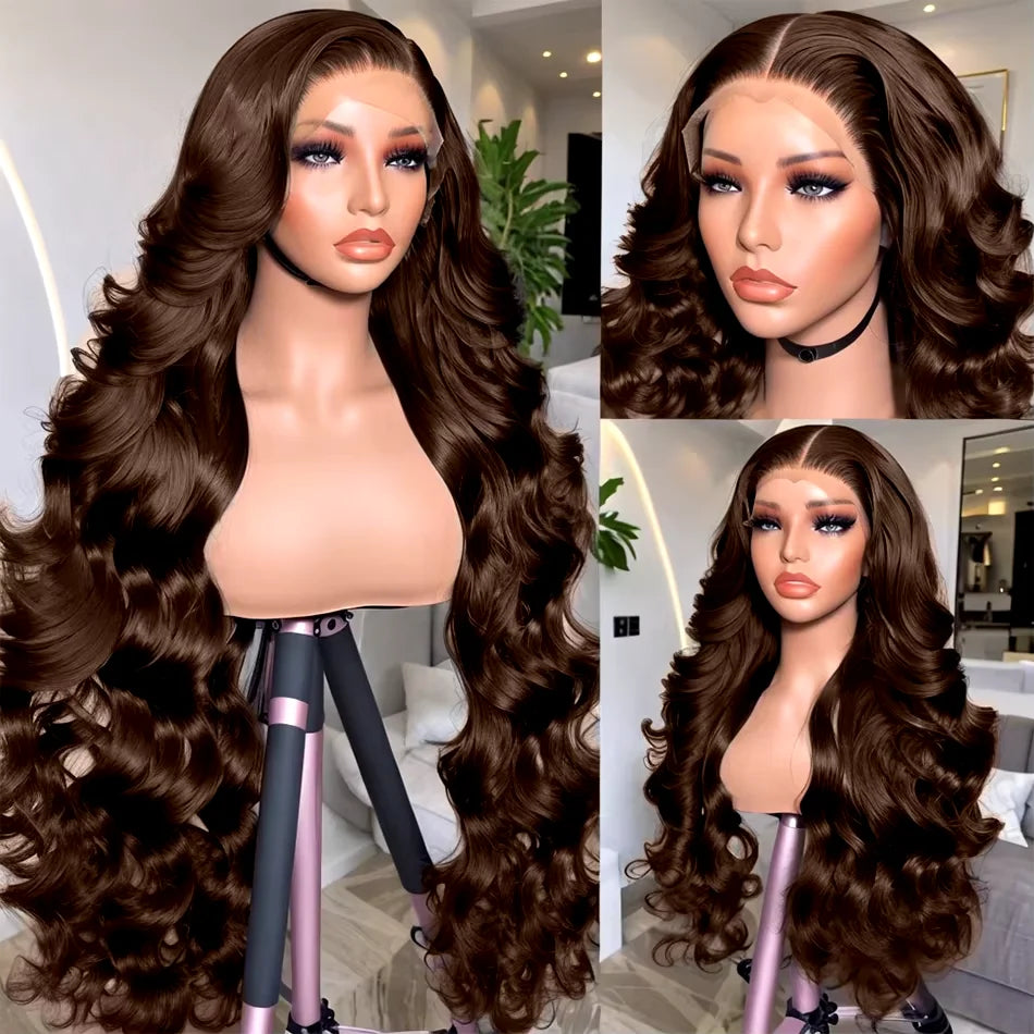 Chocolate Brown Lace Front Wig Body Wave 13x6 Hd Lace Frontal Wig