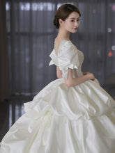 Load image into Gallery viewer, Puff Sleeve Princess Wedding Dress Sweep Train Beading Bridal Gown
