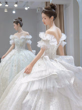Load image into Gallery viewer, Luxury Wedding Dress Off The Shoulder Bridal Dress Lace Applique Pregnant Women Vestido De Noiva Plus Size Custom Made
