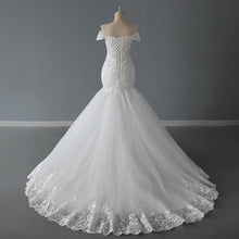 Load image into Gallery viewer, Mermaid Off The Shoulder Sexy Lace Mermaid Bridal Dresses
