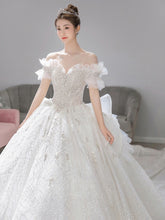 Load image into Gallery viewer, Luxury Wedding Dress Off The Shoulder Bridal Dress Lace Applique Pregnant Women Vestido De Noiva Plus Size Custom Made
