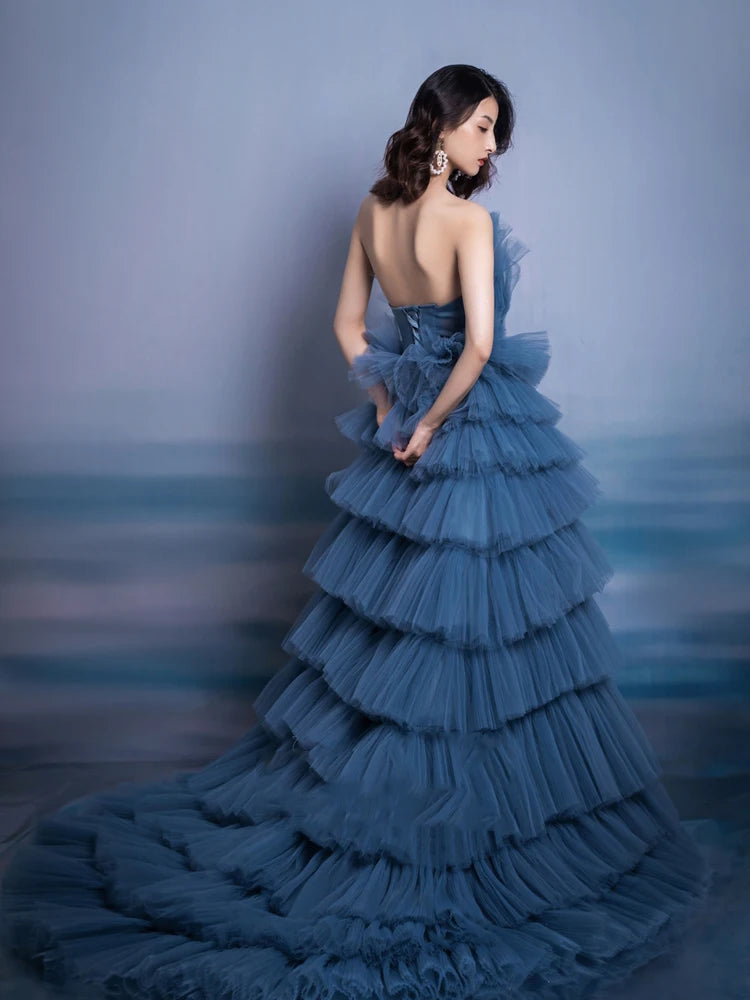 Elegant Tiered Women Wedding Dresses Court Train Bridal A Line  Gowns
