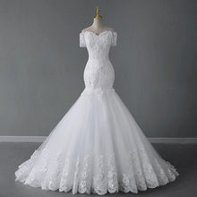 Load image into Gallery viewer, Vintage Off The Shoulder Mermaid Wedding Dress Shining Sequins Lace
