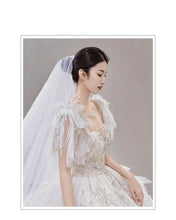 Load image into Gallery viewer, Luxury Wedding Dress Lace Embroidery Backless Sweep Train Custom Made
