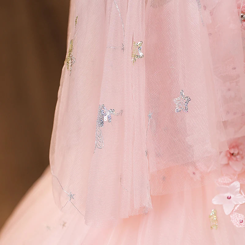 Sweet Pink Quinceanera Dresses With Free Petticoat Beautiful Flower Princess Ball Gown 5 Colors Plus Size Party Dress