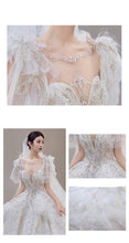 Load image into Gallery viewer, Luxury Wedding Dress Lace Embroidery Backless Sweep Train Custom Made
