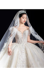 Load image into Gallery viewer, Luxury Off The Shoulder Lace Up Bridal Ball Gown
