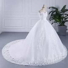 Load image into Gallery viewer, Lace Crystal Beaded Wedding Dresses New Plus Size Off The Shoulder Wedding Gown
