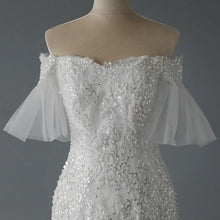 Load image into Gallery viewer, 2023 Luxury Mermaid Wedding Dress Sexy Off The Shoulder Robe De Mariee Lace Beading Bridal Dress Plus Size Slim Wedding Dress
