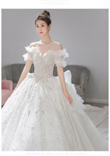 Load image into Gallery viewer, Luxury Wedding Dress Off The Shoulder Bridal Dress Lace Applique Pregnant Women Vestido De Noiva Plus Size Custom Made
