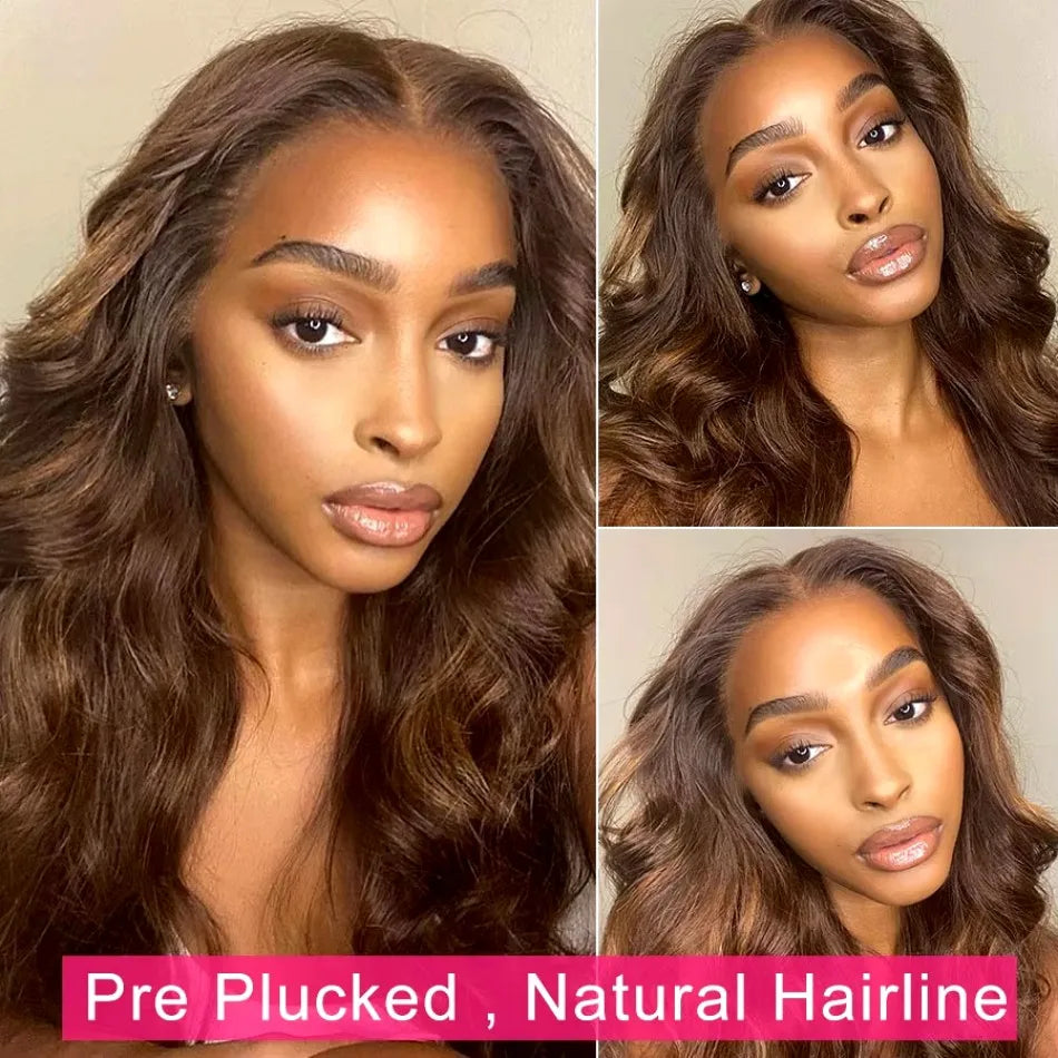 Chocolate Brown Lace Front Wig Body Wave 13x6 Hd Lace Frontal Wig
