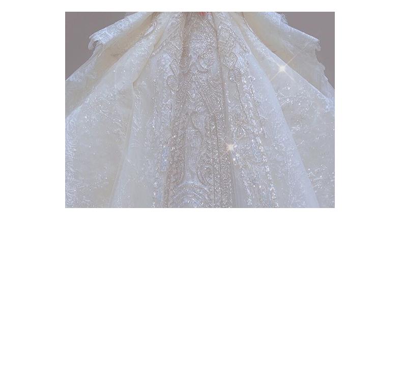 Luxury Vintage Shiny Long Train Big Beading Ball Gown