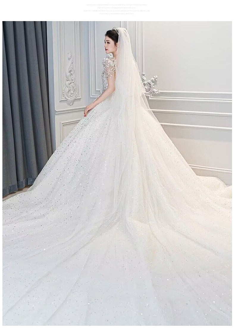 Wedding Dress Plus Size Bridal Gowns Custom Made  Short Sleeves