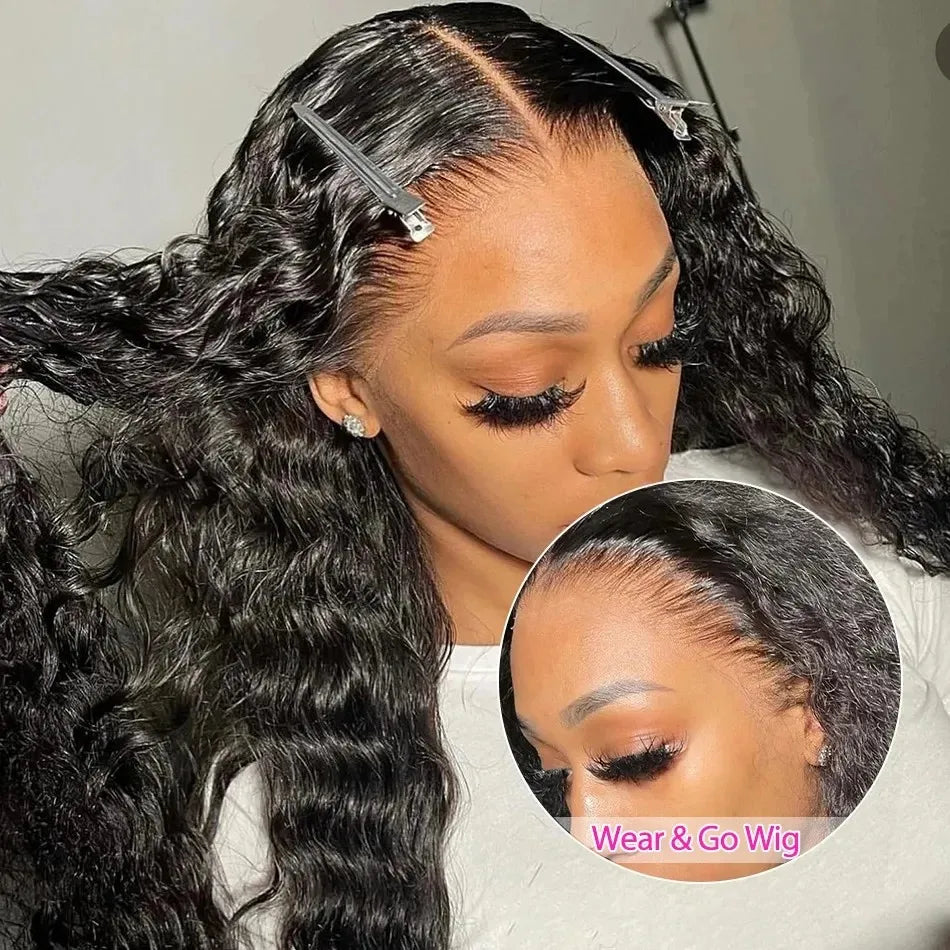Glueless Curly  Human Hair Pre Plucked Pre Cut BOB Wig 5x5 Deep Wave  Wig