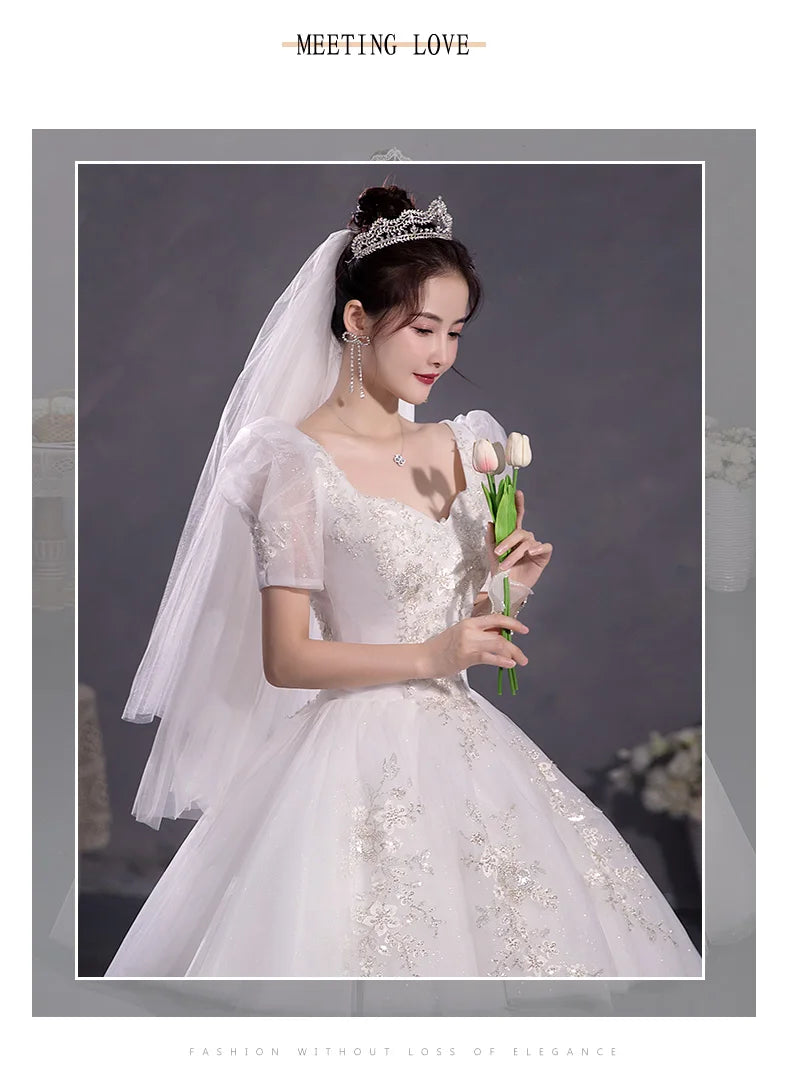 Ball Gown Wedding Dresses Off The Shoulder Wedding Gowns Elegant Appliques Beaded Bridal Dress Plus Size Vestidos De Novia 2023