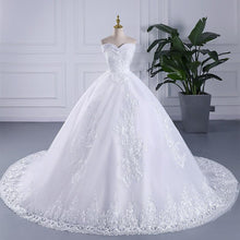 Load image into Gallery viewer, Lace Crystal Beaded Wedding Dresses New Plus Size Off The Shoulder Wedding Gown
