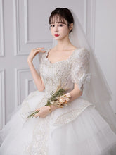 Load image into Gallery viewer, Luxury Short Sleeve With Bow Lace Up Bridal Ball Gown
