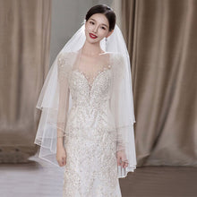 Load image into Gallery viewer, Short Sleeve Luxury Beading Lace Bridal Dress Court Train Shinny
