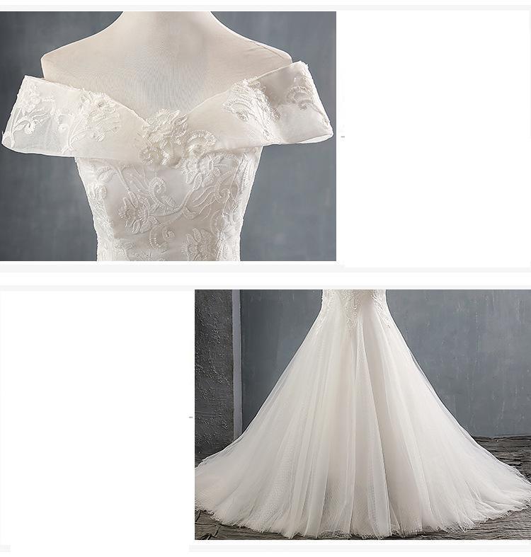 Elegant Sexy Mermaid Off The Should Lace Applique Bride Dress Custom