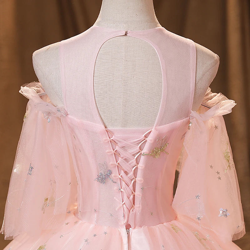Sweet Pink Quinceanera Dresses With Free Petticoat Beautiful Flower Princess Ball Gown 5 Colors Plus Size Party Dress