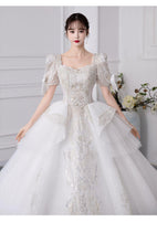 Load image into Gallery viewer, Luxury Short Sleeve With Bow Lace Up Bridal Ball Gown
