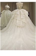 Load image into Gallery viewer, 2023 New Off The Shoulder Wedding Dress Lace Up Luxury Bridal Ball Gown Vestido De Noiva Sweep Large Train Plus Size Made Custom
